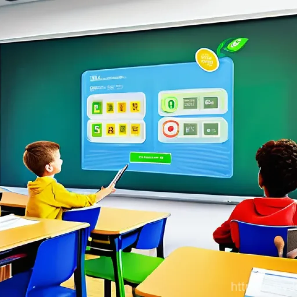 게이미피케이션 교육의 기술적 요구사항 - **Prompt 1: Engaging Gamified Classroom Experience**
A group of diverse children and teenagers, ...