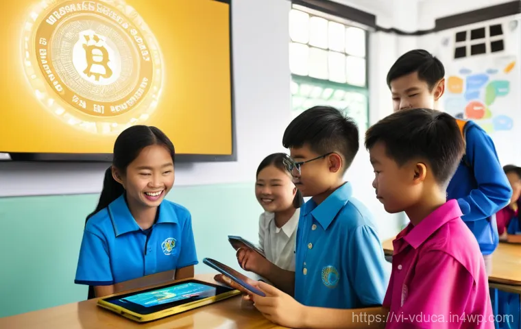 게이미피케이션 교육의 문화적 차이 - A focused Vietnamese female student (approximately 16-18 years old) is deeply immersed in an AI-powe...