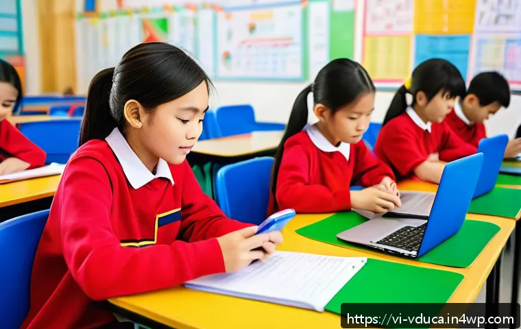 학생 피드백을 통한 게이미피케이션 개선 방법 - A diverse group of Vietnamese middle school students participating in an online survey on their smar...