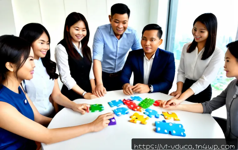 Home 15 게이미피케이션을 통한 직무 교육 혁신 - Photorealistic corporate training workshop in a modern Ho Chi Minh City office, diverse Vietnamese e...